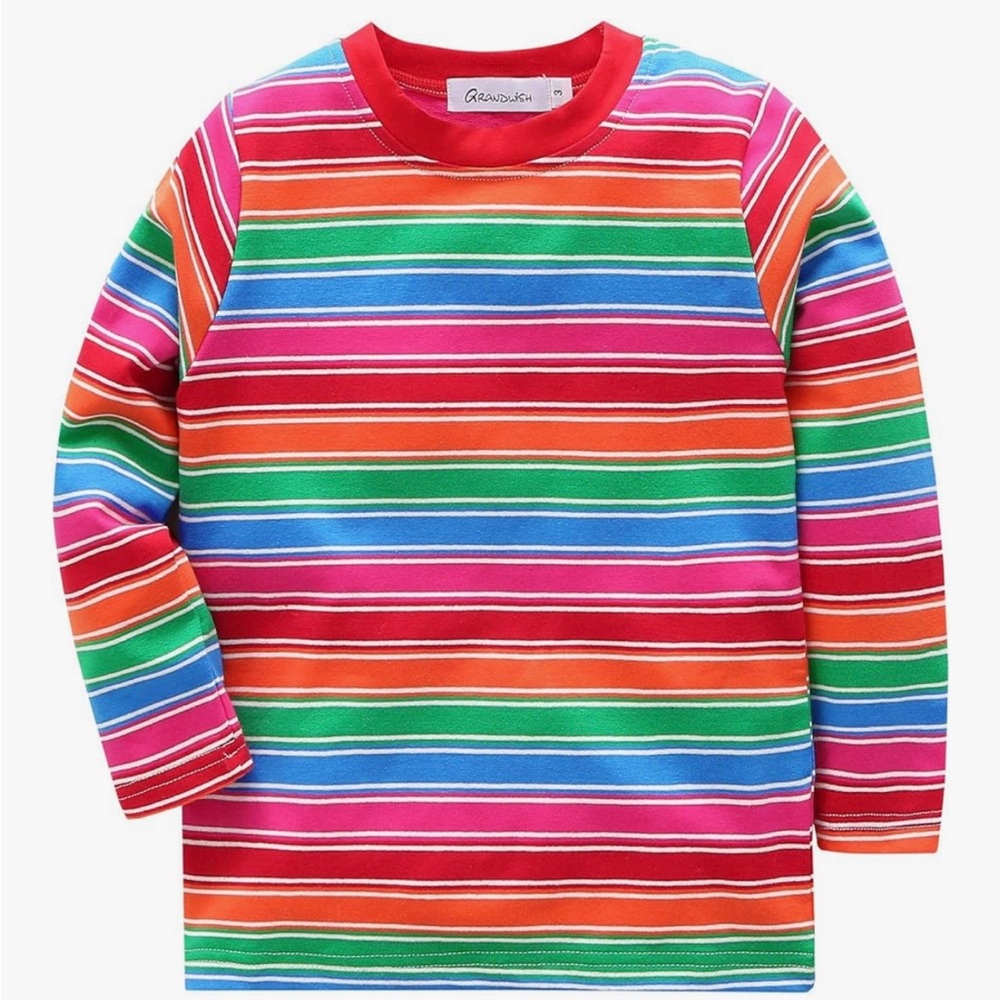 Striped Long Sleeve T-Shirt  + Red Wig Costume Set